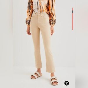 ❤️ DESIGUAL HIGH RISE CROP FLARE JEANS, TAN, 8 (29)